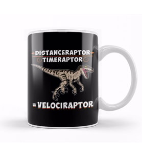 Distanceraptor Timeraptor Velociraptor Pun Kupa Bardak Porselen