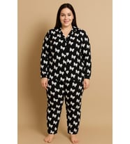 Kadın 20703 Büyük Beden Düğmeli Pijama Takımı