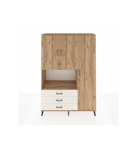 Hyperion Dolap 7 Raflı 3 Çekmeceli 3 Kapaklı 132x44x195 Çam-Çam/Aytaşı