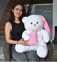 80 cm Yastıklı Uyku Arkadaşı Peluş Ayıcık (Pembe)