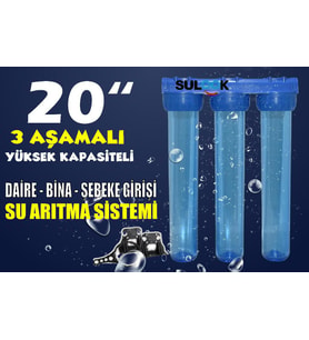Sulook 20 Inç Bina-Daire-Şebeke Girişi Su Arıtma Filtre Kabı