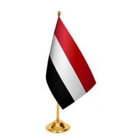 Masa Üstü Yemen Bayrağı + Pirinç Direk Masa Bayrak Seti