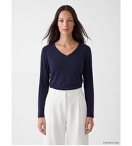 LCW EVERYDAY Lacivert V Yaka %100 Pamuklu Kadın Body