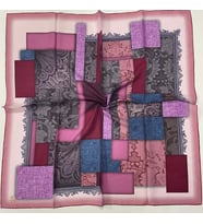 Geometrik Desen Elegante Seri Eşarp Eşarp Askısı İle Birlikte 100x100 cm Krem Pe