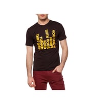 Tshirthane Your Look Komik Baskılı Erkek Dar Kesim Slim Fit t-shirt (Siyah)