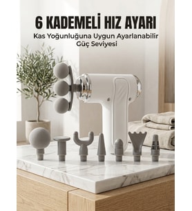 Profesyonel Kas Gevşetici Masaj Tabancası 8 Değiştirilebilir Başlıklı Kablosuz Masaj Cihazı