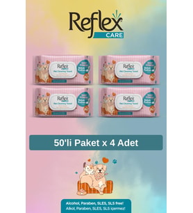 REFLEX Evcil Hayvan Temizleme Mendili 4 Adet
