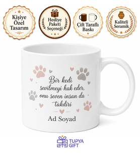 Kedi Annesine Hediye Dünyanın En İyi Kedi Annesi Çay Kupası Bardak