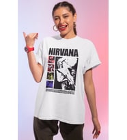 Nirvana Rock Metal Müzik Grubu Baskılı Unisex Oversize Tişört