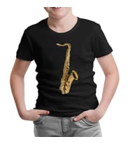 Saksafon Siyah Çocuk Tshirt