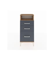 Arges Komodin Tek Raflı 3 Çekmeceli 44x30x96 Çam-Antrasit