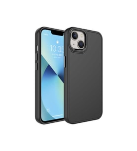 Apple iPhone 14 Uyumlu Kılıf Metal Çerçeve ve Buton Tasarımlı Sert Zore Botox Kapak (Siyah)