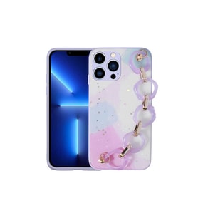 Apple iPhone 13 Pro Uyumlu Kılıf Simli Desenli El Askılı Tutacaklı Zore Elsa Silikon Kapak