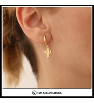 925 Ayar Gümüş Minimal Kaktüs Küpe