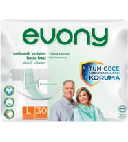 Evony Hasta Bezi Yetişkin Bel Bantlı Tekstil Yüzey L-Büyük 30 Adet Tekli Pk