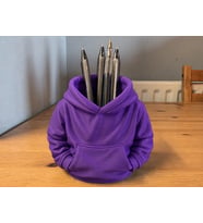 3D Baskı Kapüşonlu Sweatshirt Kalemlik - Masaüstü Organizer-Mor
