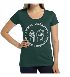 Bant Giyim - Animal Liberation Yeşil Kadın T-shirt Tişört