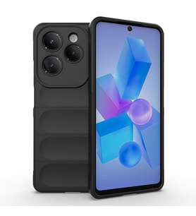 İnfinix Hot 40 Pro Kılıf Esnek TPU Oyuklu Arka Yüzey Tasarımlı Etnik Silikon Kapak (Siyah)