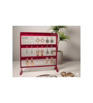 Şık Modern Küpe Standı, Kırmızı Takı Düzenleyici, Takı Standı , Küpe askısı , 3 bölmeli Organizer