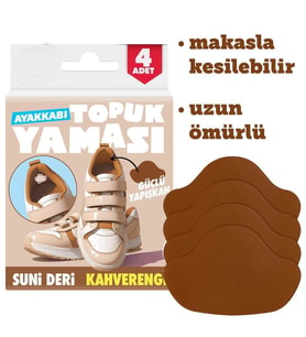 Ayakkabı Topuk Yaması Ayakkabı Tamir Yaması Sunni deri Kendinden Yapışkanlı-KAHVERENGİ