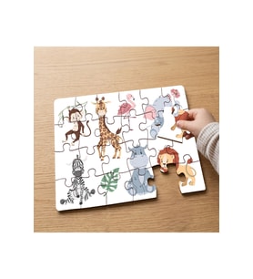 Sevimli Hayvanlar Tasarımlı 24 Parça Ahşap Çocuk Puzzle MPK1036