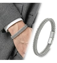 Moncuk Design Sarmal Çelik Zincir Örgülü Erkek Bileklik 33515B2D3