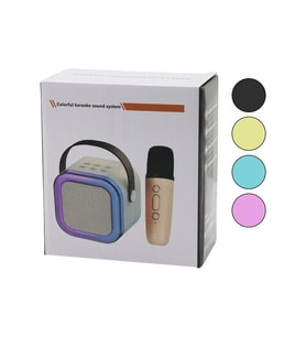 Karaoke Mikrofonlu Wireless Hoparlör - Speaker Işıklı Usb Şarjlı Dc 5v - Tf - Aux K-12