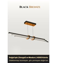Cosmo Bronz Lineer LED Sarkıt Avize – Kumandalı Dim Edilebilir – Aşağı Işık