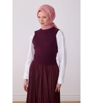 Etnik Desen Saf İpek Twill Eşarp  4308 (A.Pembe)