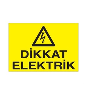 Dikkat Elektrik Uyarı Levhası 60x90cm (Karışık)