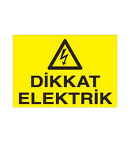 Dikkat Elektrik Uyarı Levhası 60x90cm (Karışık)