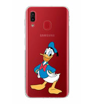 Samsung Galaxy A30  Kamera Korumalı  Kapak Donald Duck Tasarımlı  Şeffaf Kılıf
