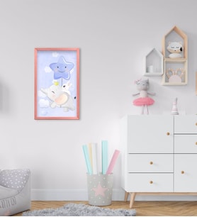 BK Home Sevimli Fil Tasarımlı Dekoratif Pembe Ahşap Çerçeveli Çocuk Odası Tablo-10