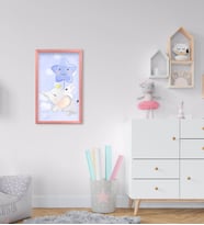 BK Home Sevimli Fil Tasarımlı Dekoratif Pembe Ahşap Çerçeveli Çocuk Odası Tablo-10