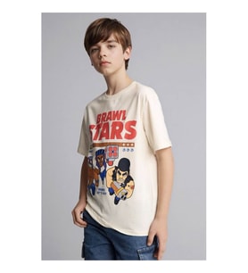Defacto Brawl Stars New Regular Fıt Ekru Erkek Çocuk T-Shirt G8946A8/ER99