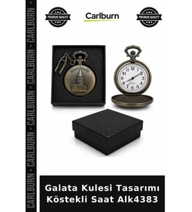 Özel Üretim Hediyelik Nostaljik Aksesuar Hatıra Galata Kulesi Tasarımı Köstekli Saat Alk4383