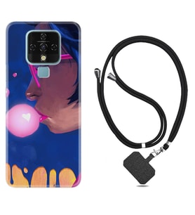 Tecno Camon 16 18P Pova Kılıf Boyun Askılı Silikon Sakız ve Kız 1767