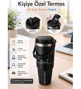 Kişiye Özel Termos – 900 ML 24 saate kadar sıcak ve soğuk tutma