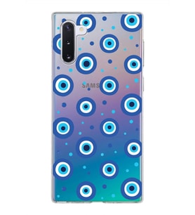 PrintiFy Samsung Galaxy Note 10 ile Uyumlu 1mm Slim Fit Nazar Boncuğu 1 Baskılı Şeffaf  Kılıf