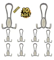 Krom Desenli Vestiyer Portmanto 10 Adet Askılık Metal