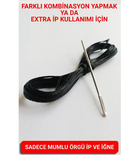 Direksiyon Kılıfı Dikmek İçin Mumlu İP Ve iğne 5 Metre SİYAH