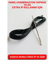 Direksiyon Kılıfı Dikmek İçin Mumlu İP Ve iğne 5 Metre SİYAH