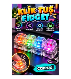 Renkli Klik Tuşlu Fidget Anahtarlık – Mekanik Klavye Hissiyatlı Stres Oyuncağı