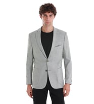 Haki Comfort Fit Desenli Mono Yaka Klasik Ceket