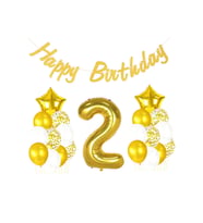 2 Yaş Altın Happy Birthday Set