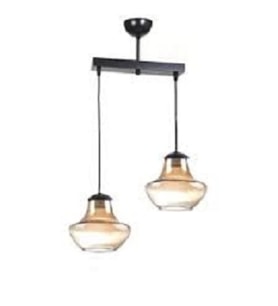 mylights retro sıralı ikili avize  bal cam  30 cm
