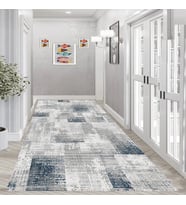 Eliana Home Dijital Baskı Yıkanabilir Kaymaz Taban Salon Halısı Ve Yolluk LN037-FNL301 (Gri)