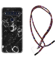 TCL 10L 10 Plus 10SE 20E 20SE 30 L7 Kılıf Boyun Asklı Rasta Silikon Black Hole Marble 1387