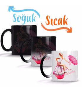 Ice Cream Umbrella Pinup Bow Sihirli Kupa Bardak Porselen