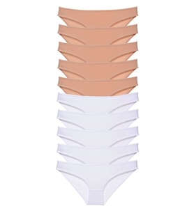 Mulvxbrf Brf02 10 Adet Süper Eko Set Likralı Kadın Slip Külot Ten Beyaz (Mulvix)